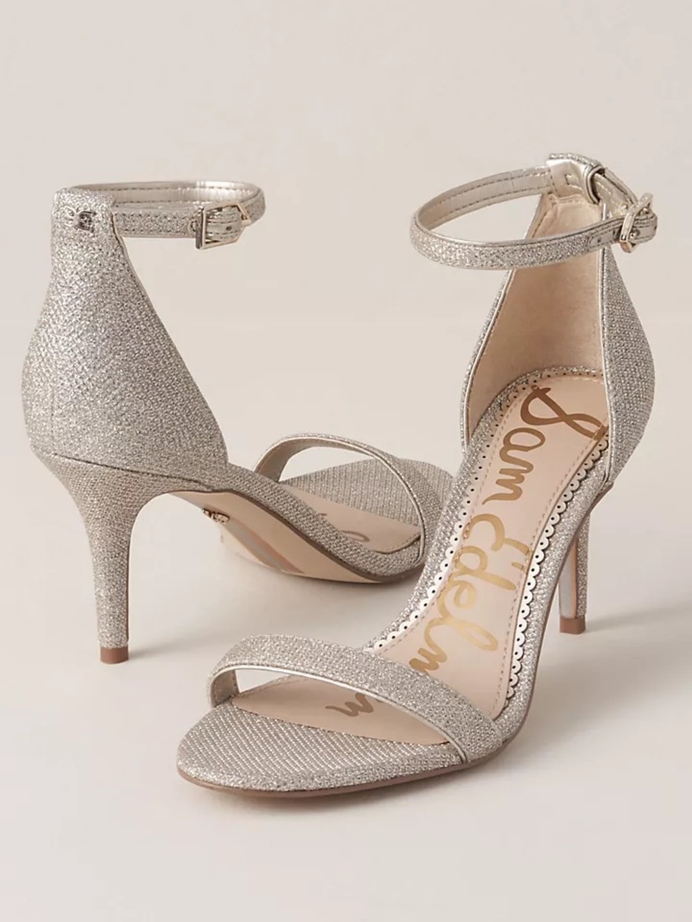 Sam Edelman NIB Patti Light Gold Mesh Ankle-Strap Heel Sandals